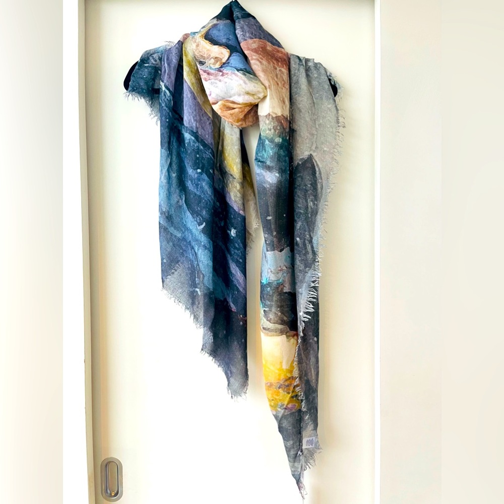 TILO Scarves Affordable Luxe. Soft beautiful piece like a painting in threads 💙